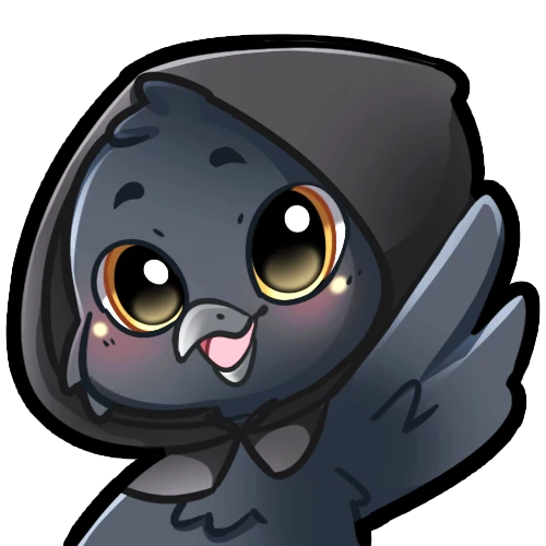 Puck, o corvo do Arcanos RPG, acenando